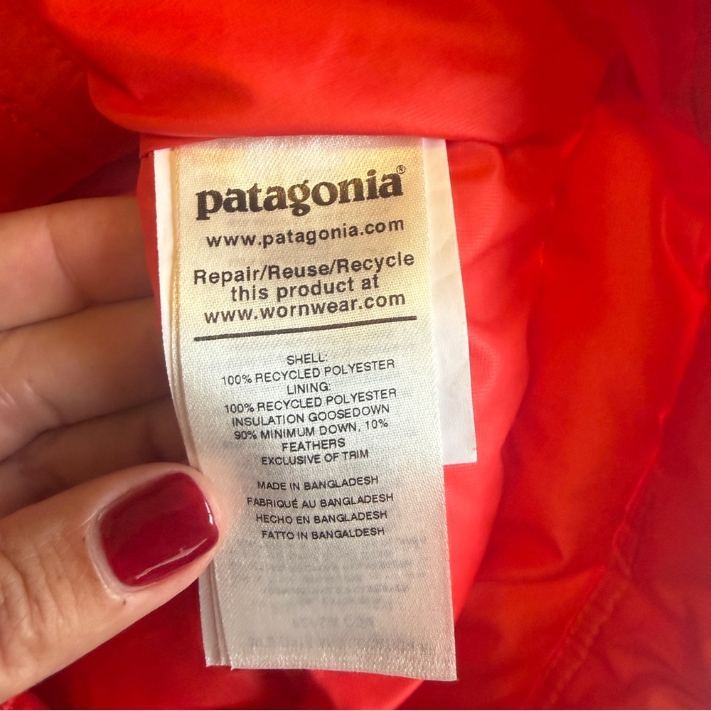 PATAGONIA Womens Down Sweater Jacket Catalan Coral SIZE M - Picture 12 of 12